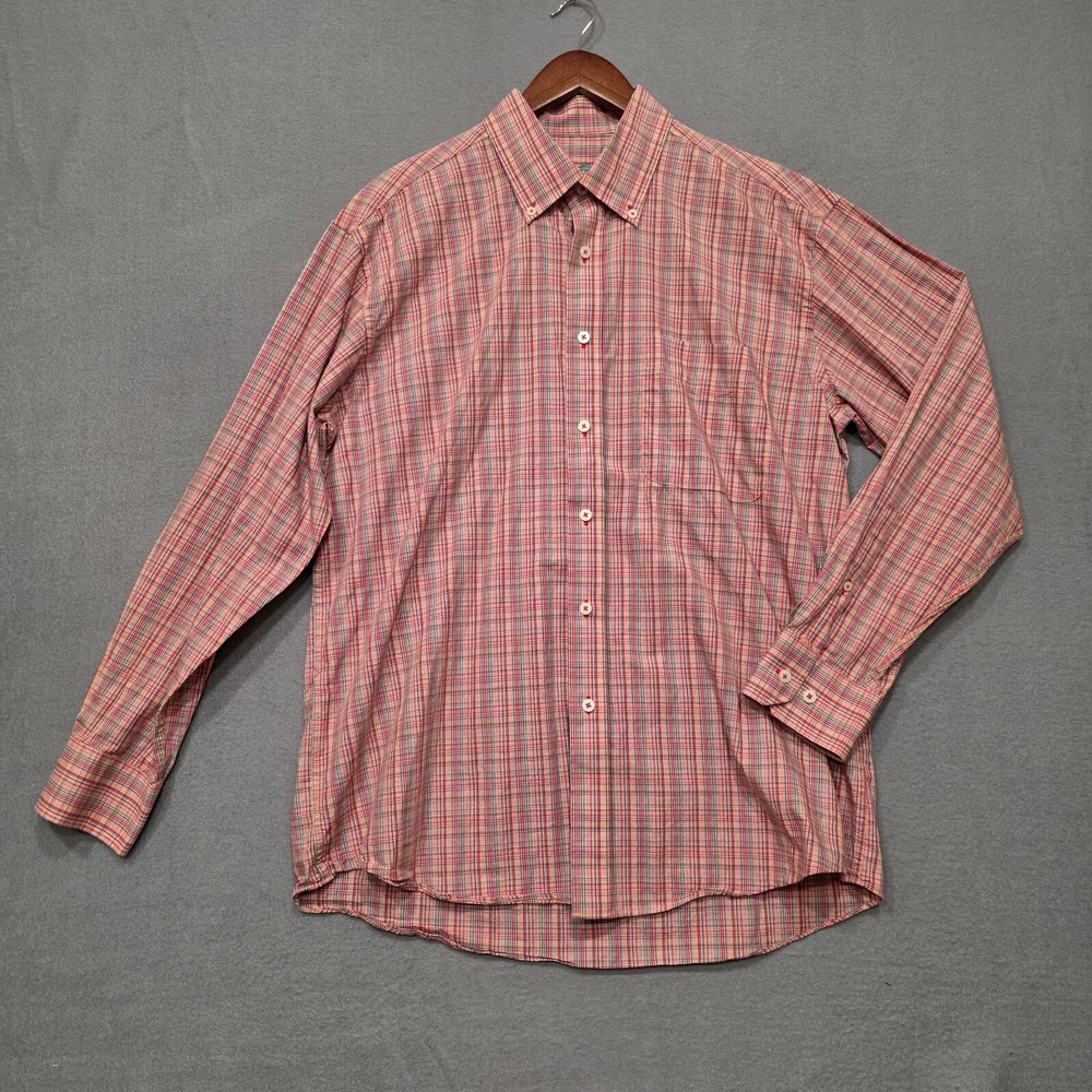Alan Flusser Mens‎ Multicolor Long Sleeve Button Up Shirt Size Large